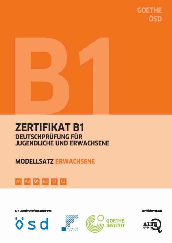 B1 Mod Kandidaten E 11 B1 Mod - Goethe