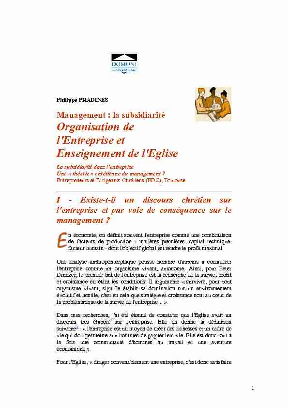 [PDF] Management : la subsidiarité Organisation de lEntreprise et