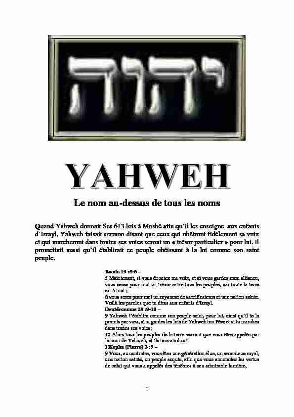 Yahweh le nom au dessus de tousles noms fr.