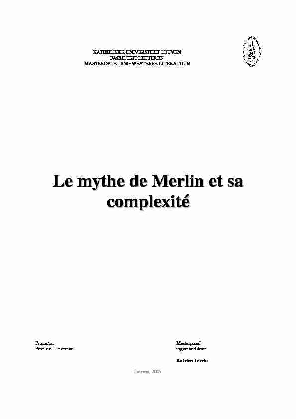 Le mythe de Merlin et sa complexité