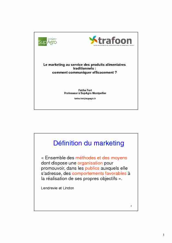 [PDF] Définition du marketing - trafoon information shop