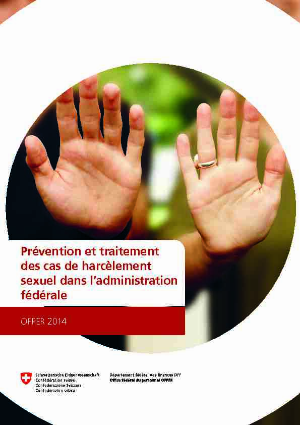 Prévention et traitement des cas de harcèlement sexuel dans l
