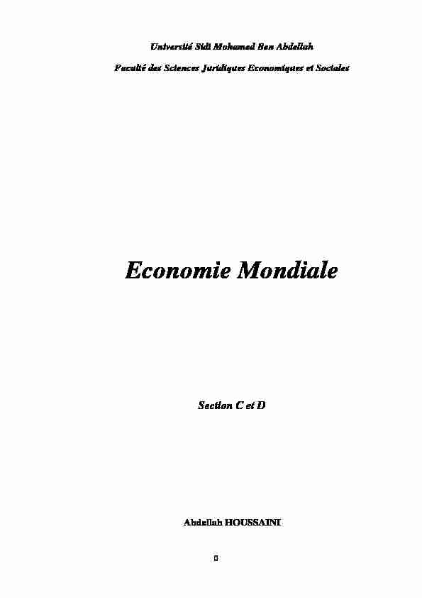 [PDF] Economie mondiale - Faculté des Sciences Juridiques