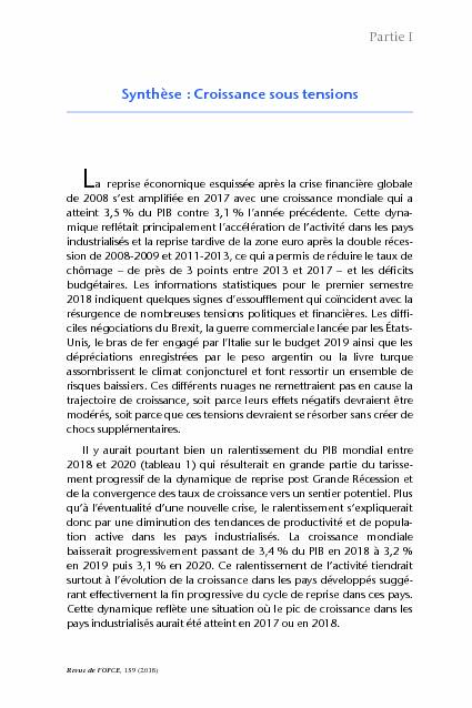 [PDF] Perspectives 2018-2020 pour léconomie mondiale - OFCE
