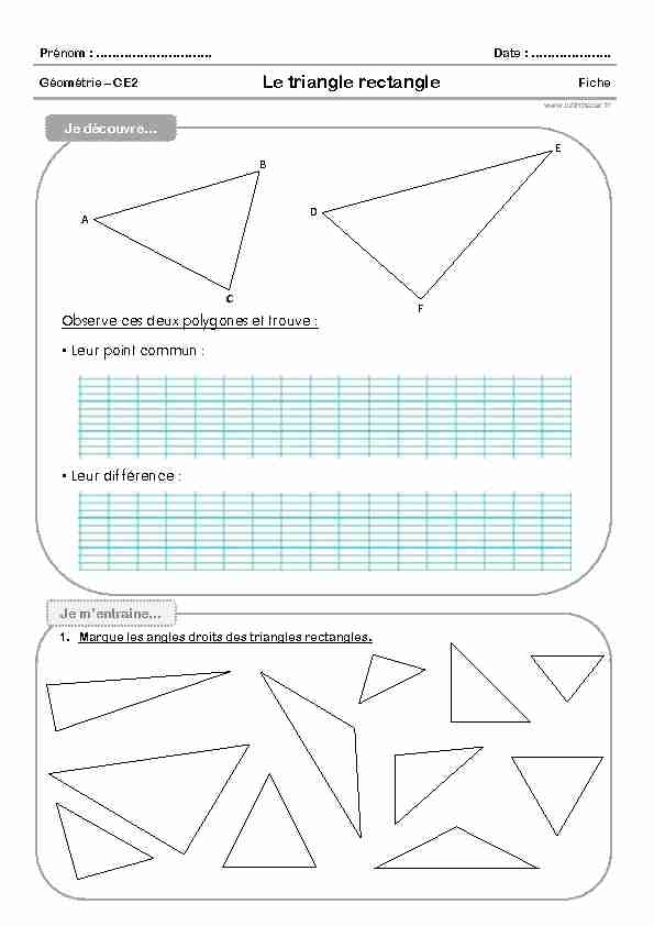 [PDF] Le triangle rectangle - Lutin Bazar
