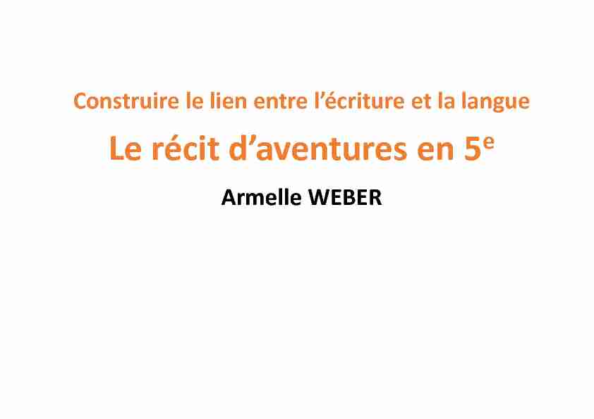 [PDF] Le récit daventures en 5e - AC Nancy Metz