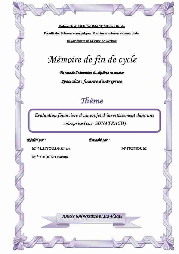 [PDF] Mémoire de fin de cycle - Université Abderrahmane Mira - Bejaia