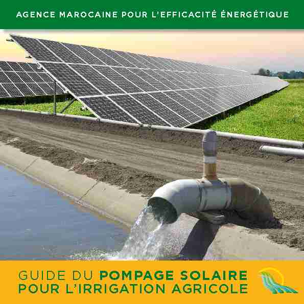 Guide du PomPage solaire pour l’irrigation agricole