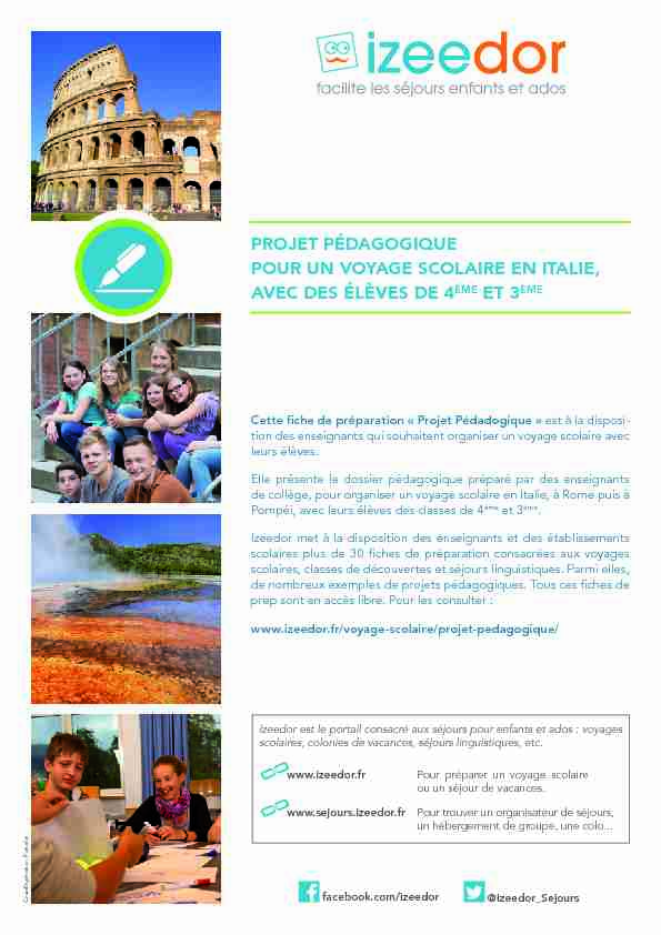 [PDF] Projet pédagogique voyage scolaire en Italie à Rome et Pompéi