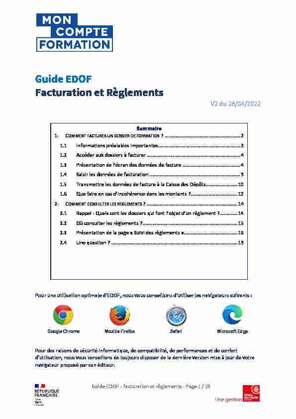 Guide EDOF Facturation et Règlements