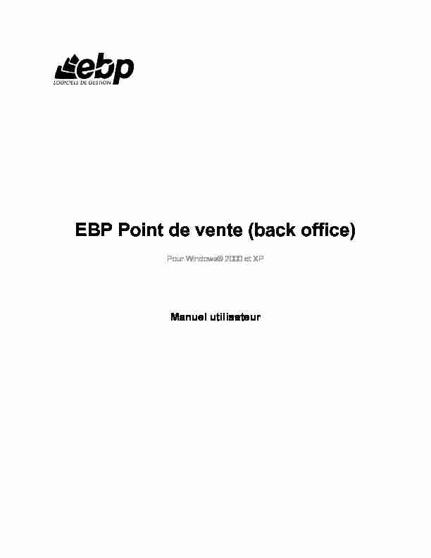 EBP Point de vente (back office)