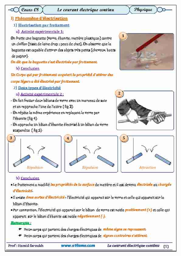 [PDF] Cours 08 Le courant électrique continu Physique - A9lame