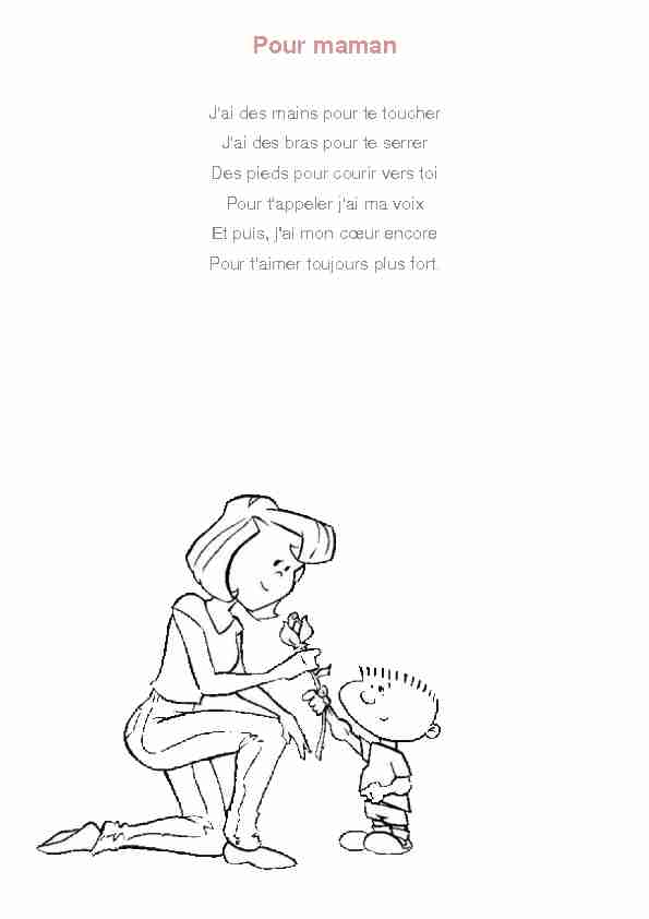 poésies fête des mères - Pour maman
