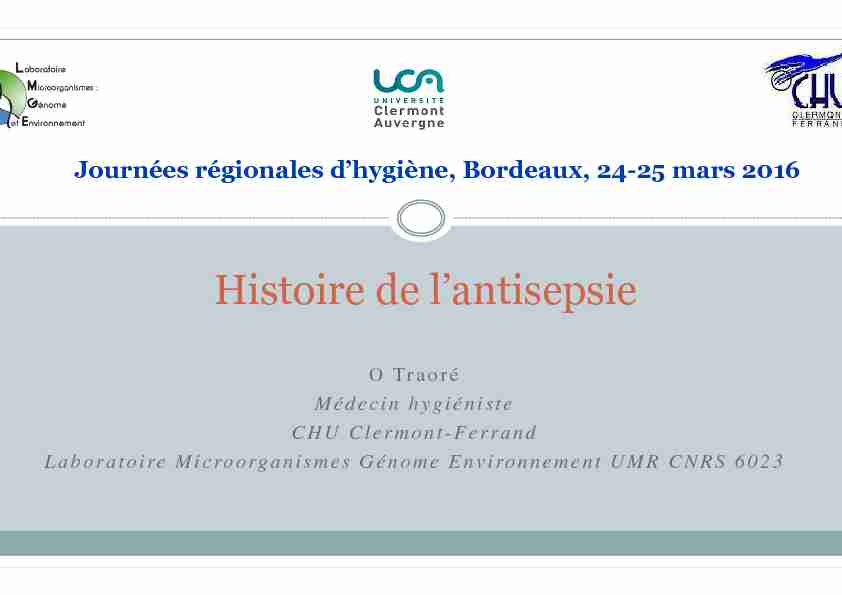 14. HISTOIRE de lantisepsie JRH Bordeaux Traoré