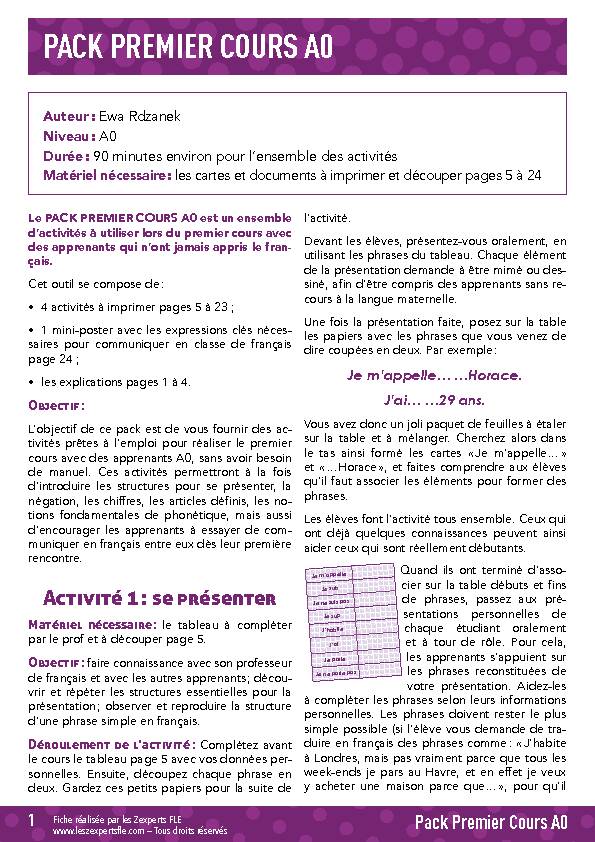 PACK PREMIER COURS A0 - archiveorg