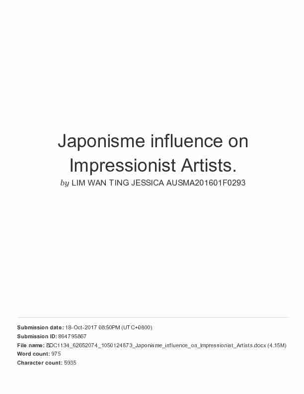 Impressionist Artists Japonisme influence on