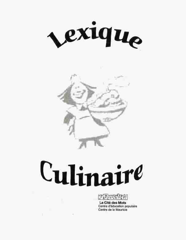 Lexique culinaire