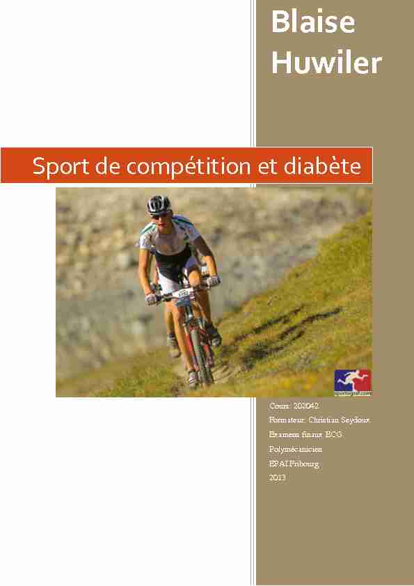 [PDF] Sport de compétition et diabète