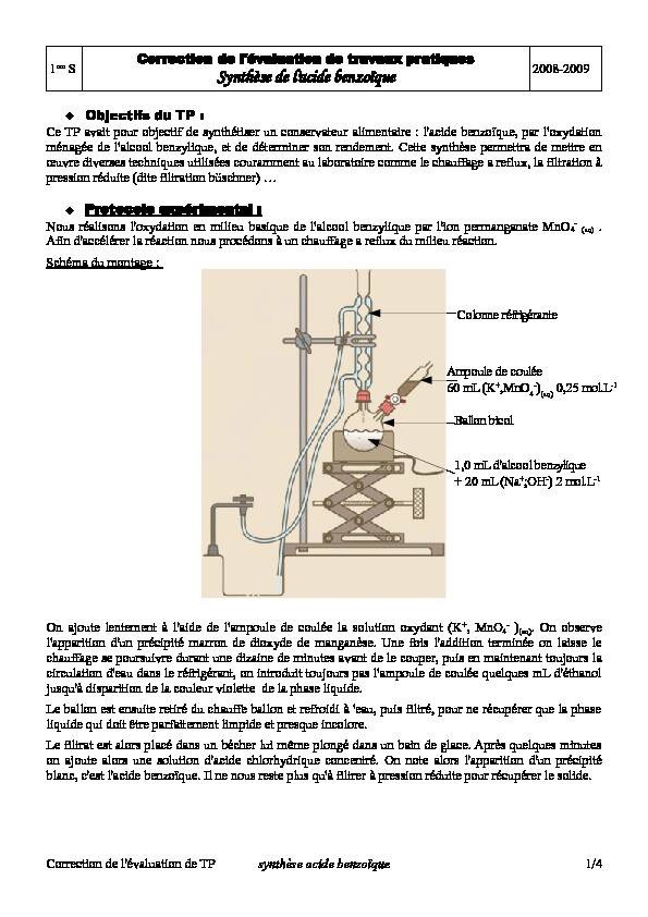 [PDF] Synthèse de lacide benzoïque - MMorin
