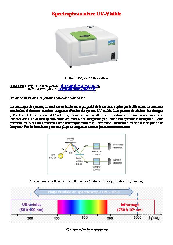 [PDF] Spectrophotomètre UV-Visible