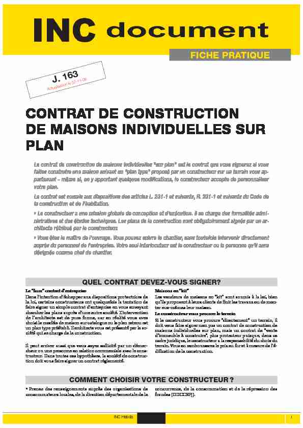 [PDF] J163-contrat construction sur plan - Institut national de la