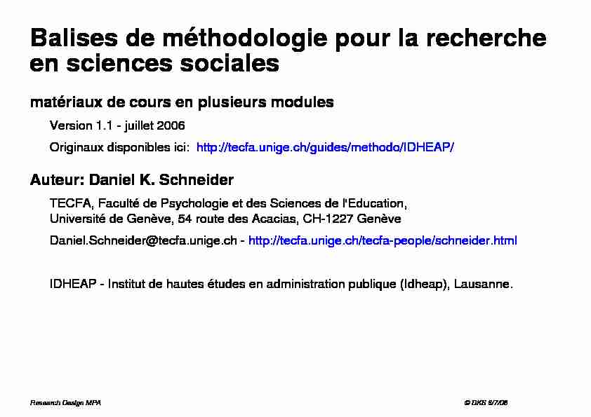 [PDF] Balises de méthodologie pour la recherche en sciences sociales