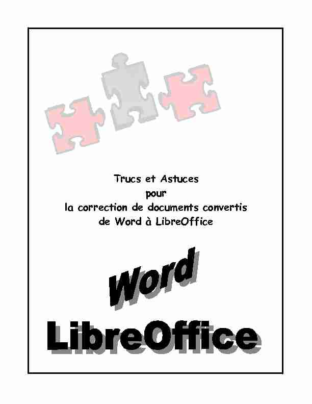 [PDF] Trucs et Astuces pour la correction de documents convertis de Word