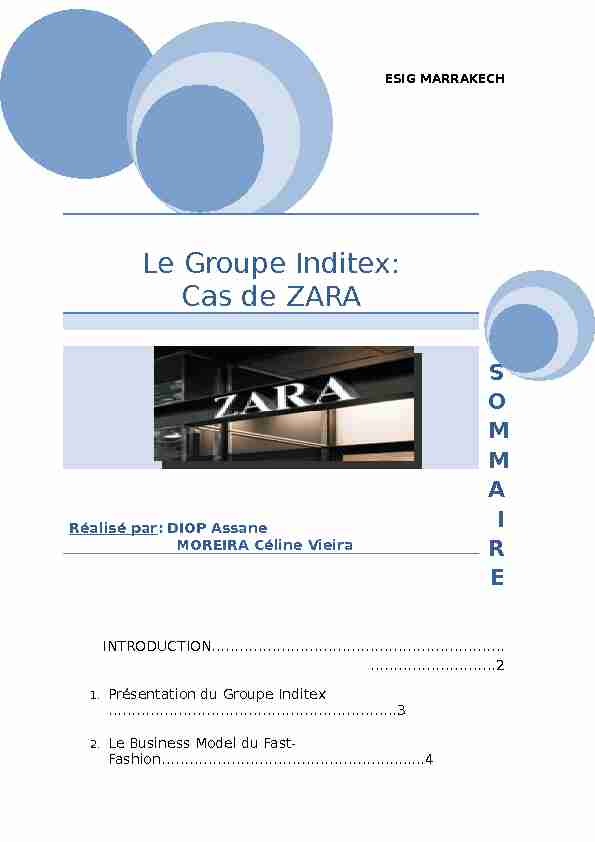 Le Groupe Inditex: Cas de ZARA