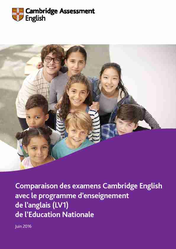 Comparaison des examens Cambridge English avec le programme