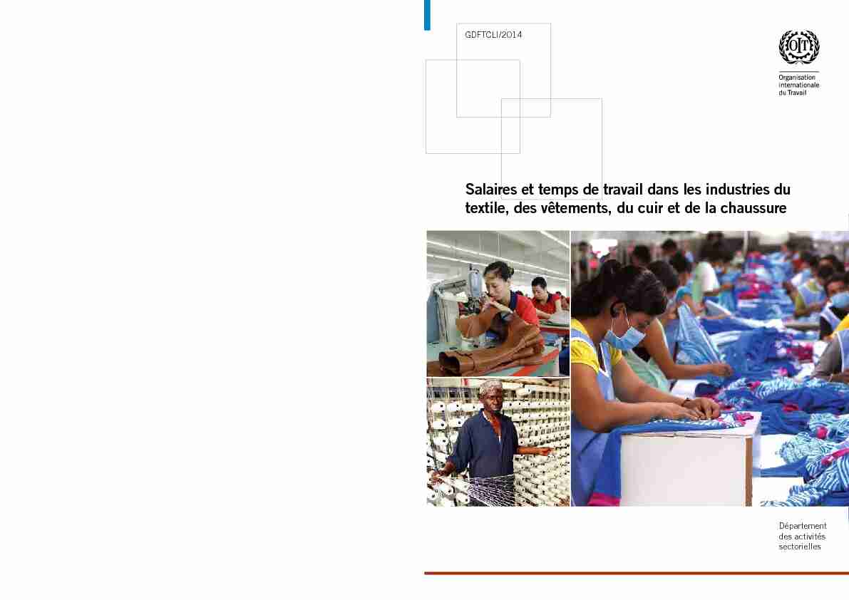 [PDF] Salaires et temps de travail dans les industries du textile, des  - ILO