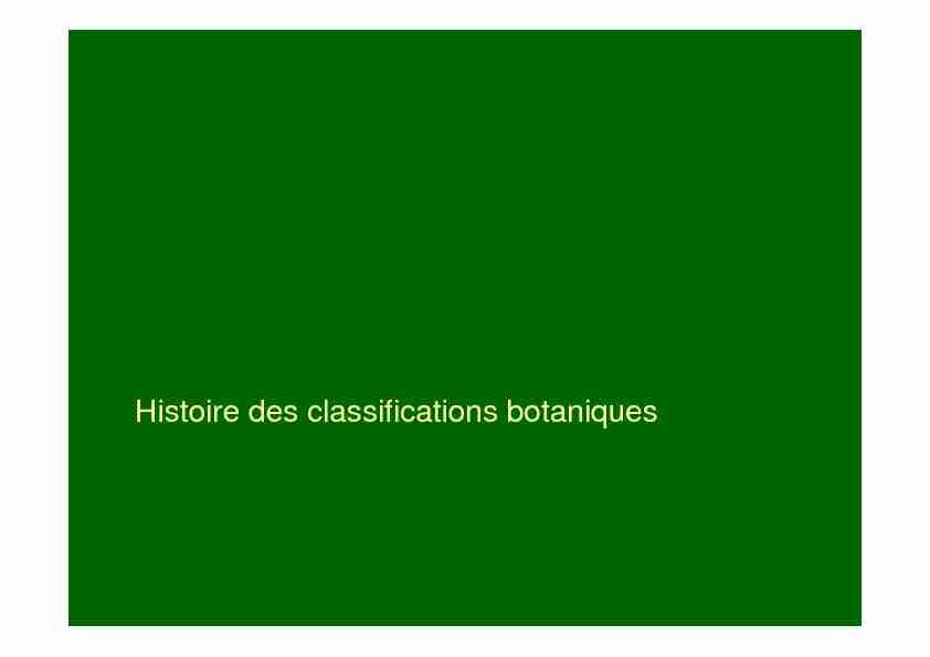 Histoire des classifications botaniques