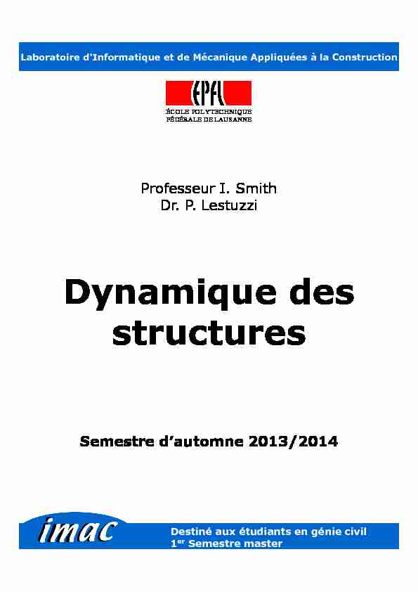[PDF] Dynamique des structures - Cours tutoriaux et travaux pratiques