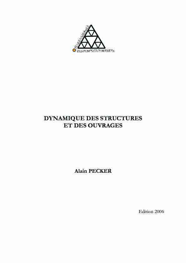 [PDF] DYNAMIQUE DES STRUCTURES ET DES OUVRAGES - E-learning
