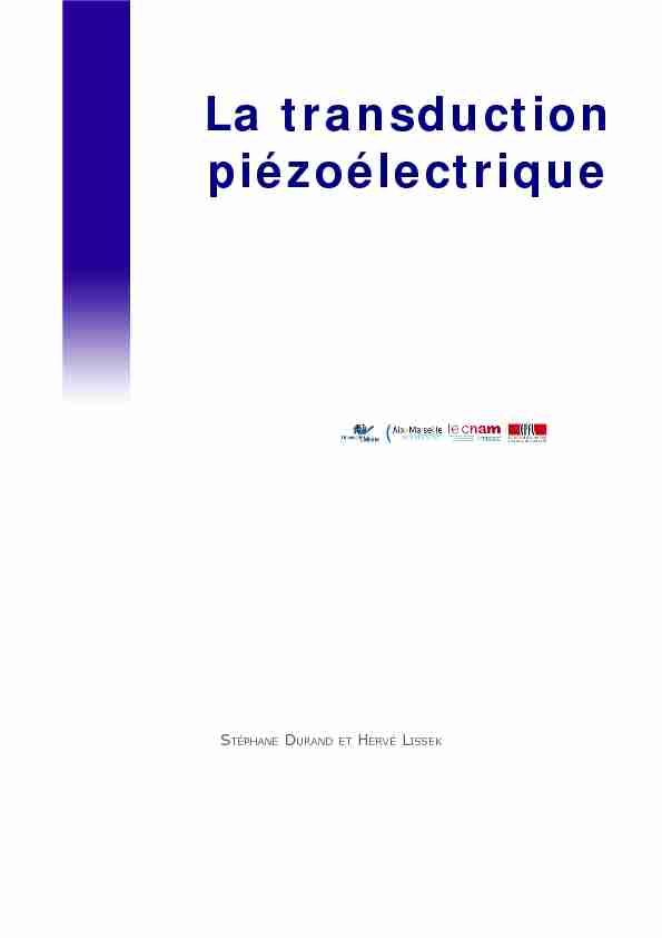 [PDF] La transduction piézoélectrique - Electro-acoustique