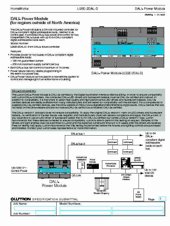 DALI Power Module SPEC (369650)