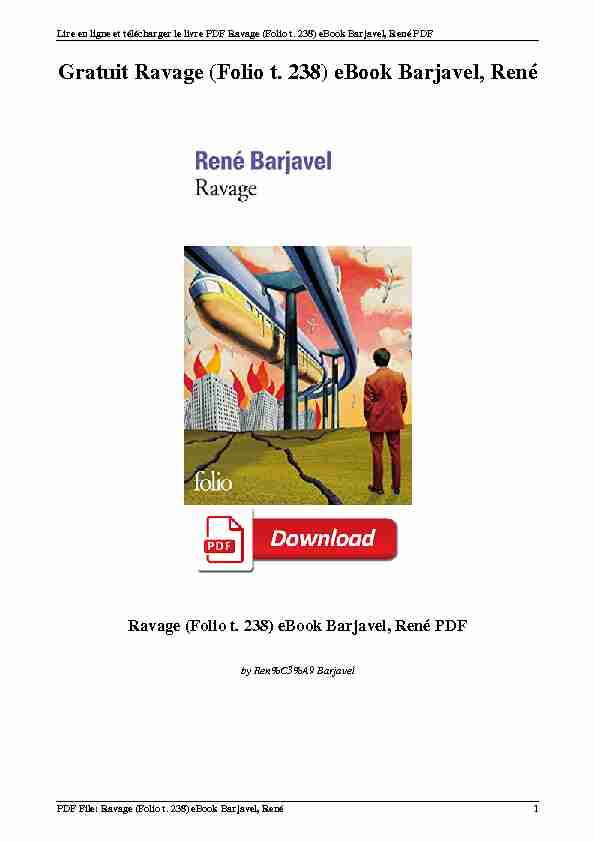 [PDF] [PDF] Ravage (Folio t 238) eBook Barjavel, René - WordPresscom