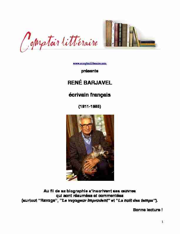 [PDF] BARJAVEL René - Comptoir Littéraire