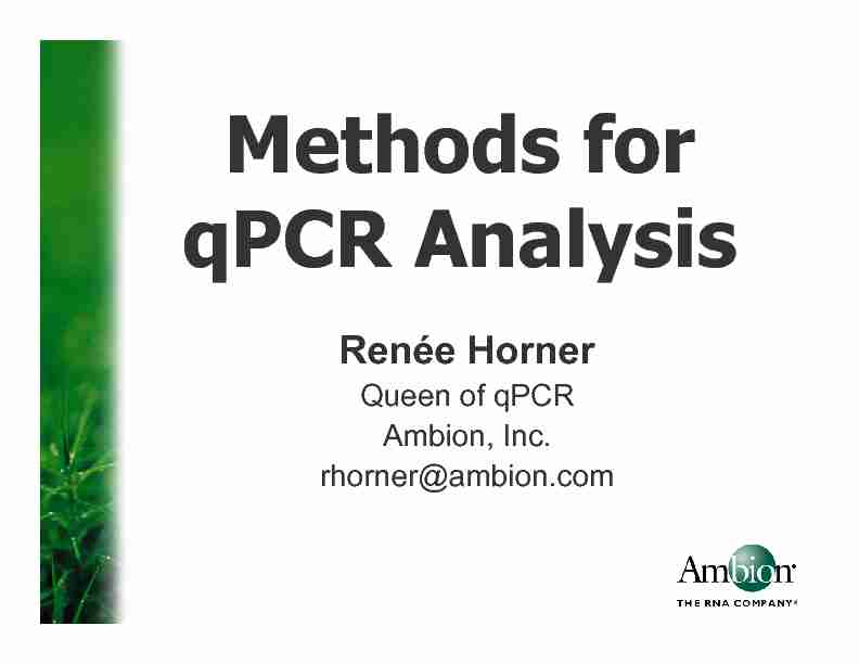 Methods for qPCR Analysis