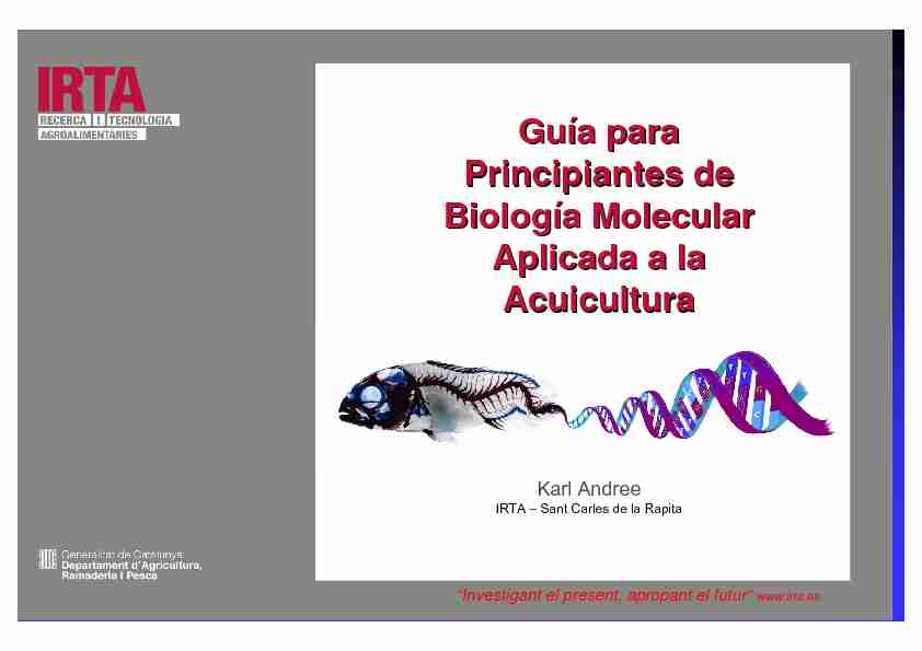 Guía para Principiantes de Biología Molecular Aplicada a la