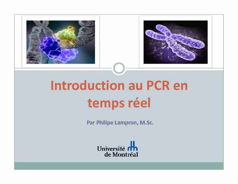 [PDF] d i Introduction au PCR en temps réel