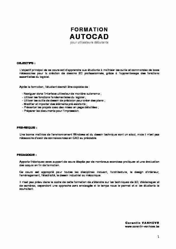 FORMATION AUTOCAD - Training Brussels