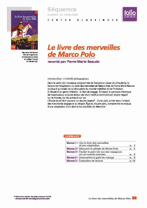 [PDF] Le livre des merveilles de Marco Polo - Cercle Gallimard de l