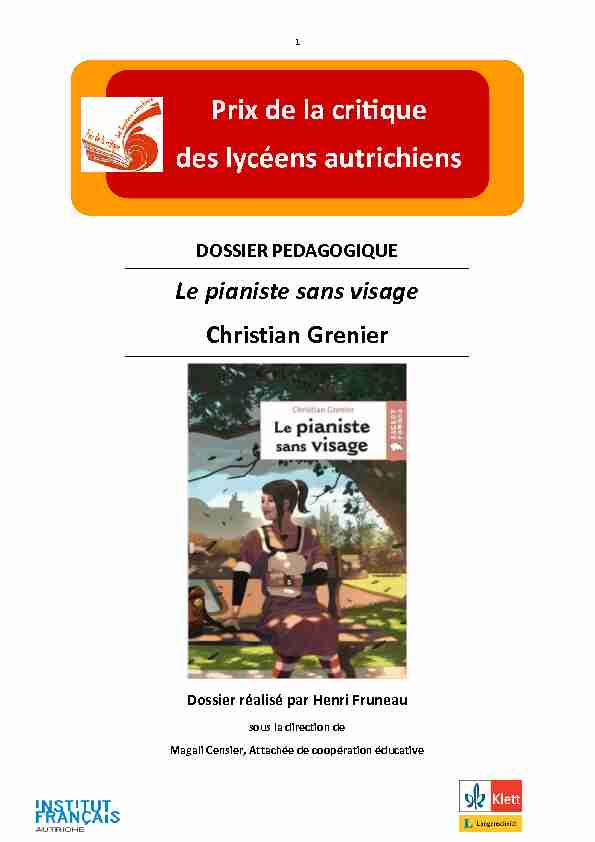 DOSSIER PEDAGOGIQUE - Le pianiste sans visage Christian Grenier