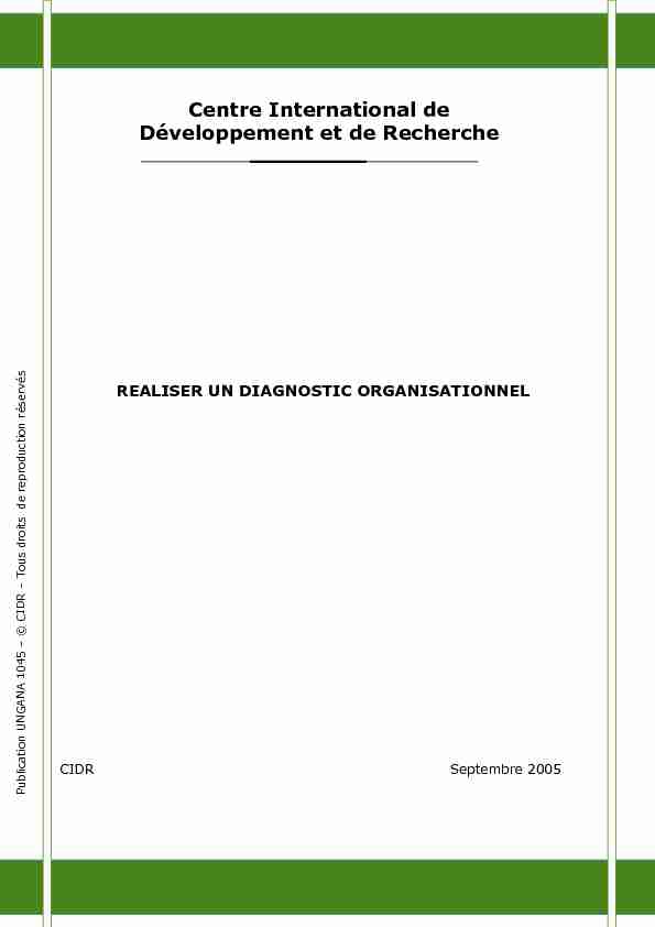 [PDF] Réaliser un diagnostic organisationnel - Ungana