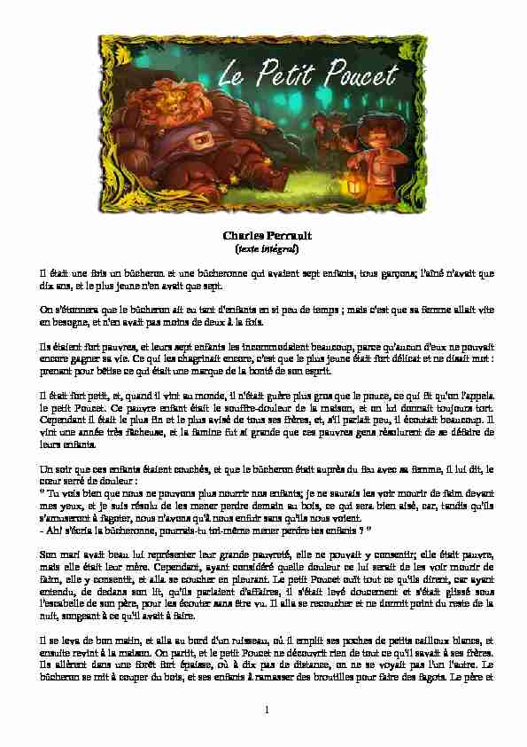 Annexe 10 : le Petit Poucet : texte intÃ©gral de Perrault