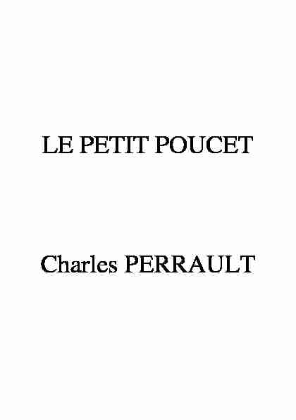 LE PETIT POUCET Charles PERRAULT - Pitbookcom