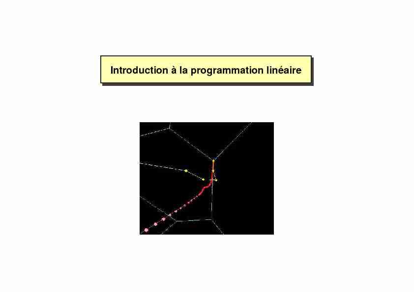 Introduction à la programmation linéaire