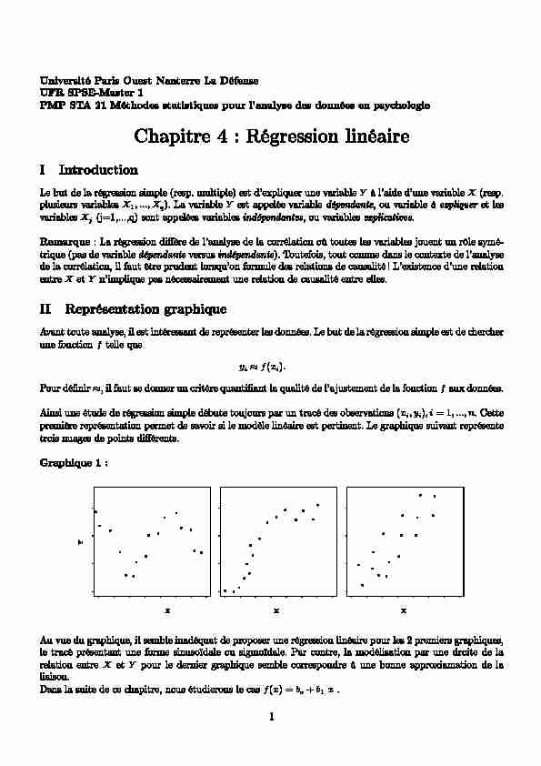 [PDF] Chapitre 4 : Régression linéaire