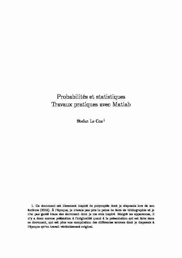 [PDF] Probabilités et statistiques Travaux pratiques avec Matlab