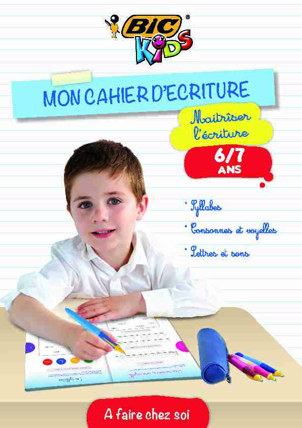 [PDF] MON CAHIER DECRITURE - Bic Kids